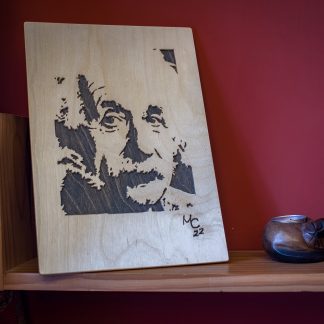 Handmade Wooden portrait of Albert Einstein