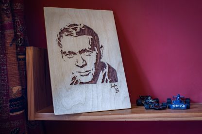 Handmade Wooden Portrait of Steve McQueen