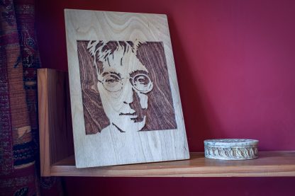 Handmade Wooden Portrait of John Lennon