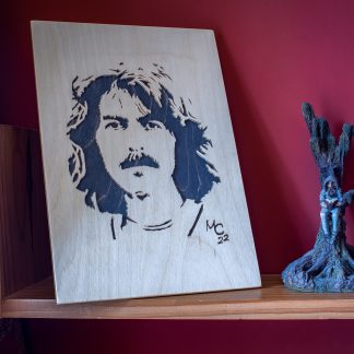Handmade Wooden Portrait of George Harrison