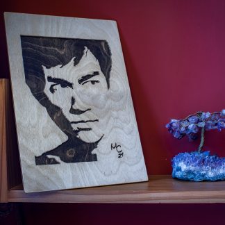 Handmade Wooden portrait of Bruce Lee