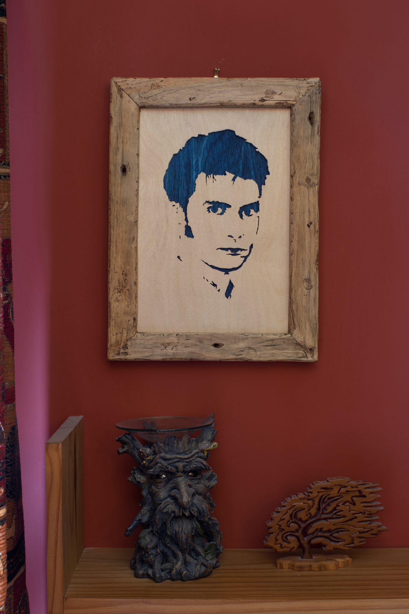 Handmade, framed Wooden Portrait of David Tennant as Doctor Who