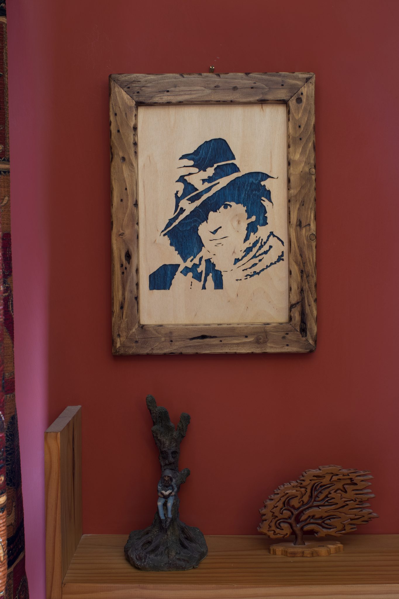 Wooden Portrait of Tom Baker as Doctor Who
