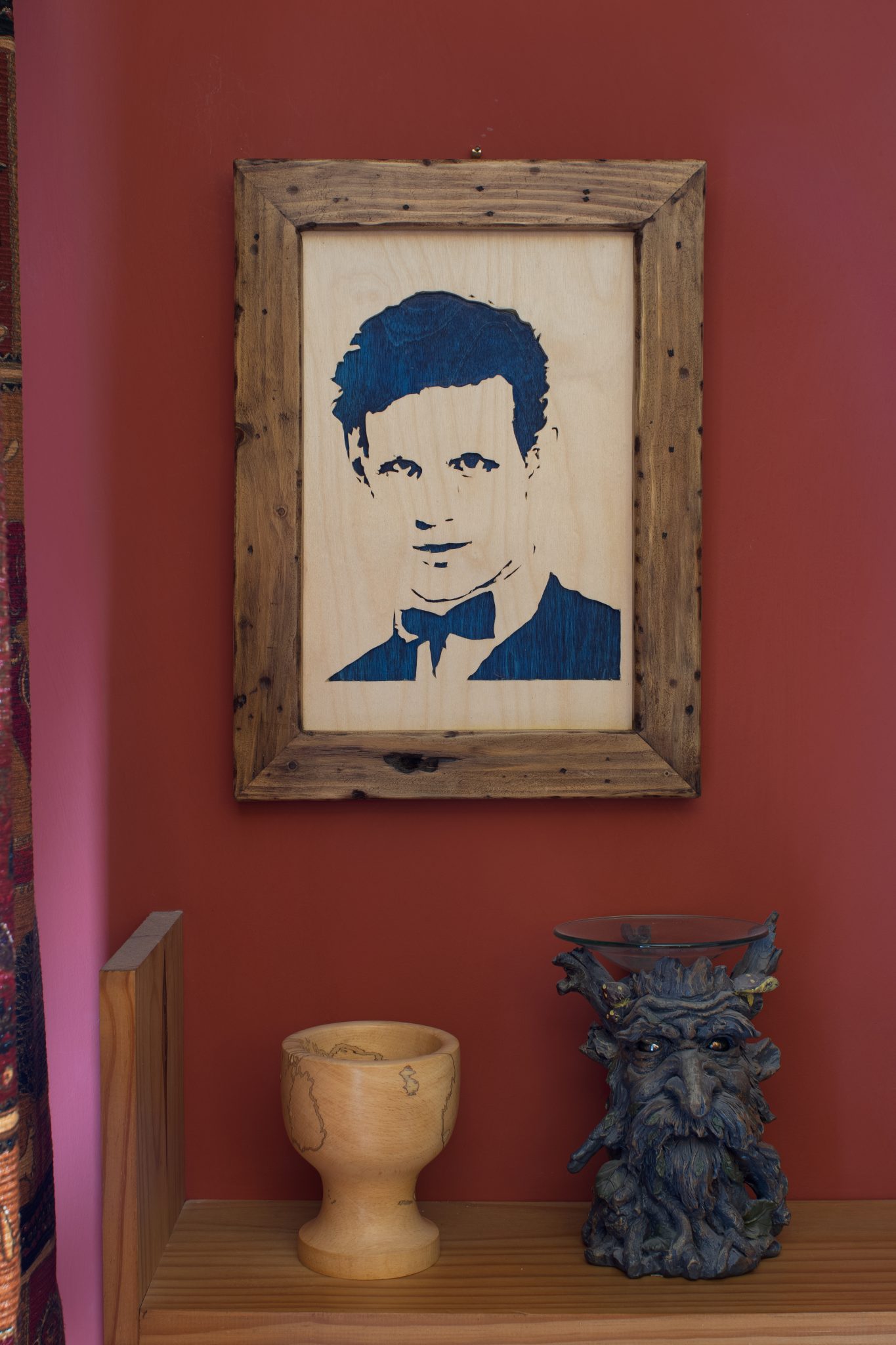 Handmade, framed Wooden Portrait of Matt Smith as Doctor who