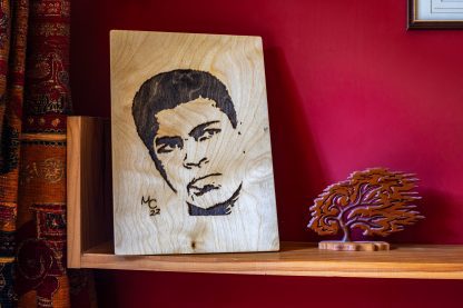 Handmade Wooden portrait of Muhammad Ali