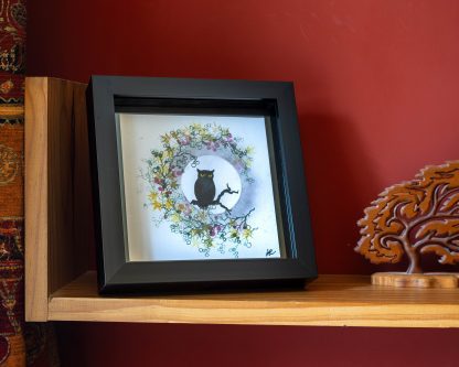 'Owl Moon' handmade ink and stamp artwork