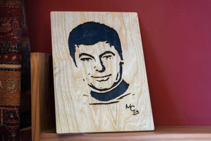 Dr McCoy - handmade, original, wooden artwork A4 size