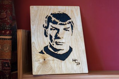 Mr Spock- handmade, original, wooden artwork A4 size
