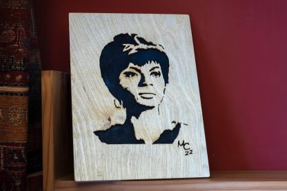 Lt Uhura - handmade, original, wooden artwork A4 size