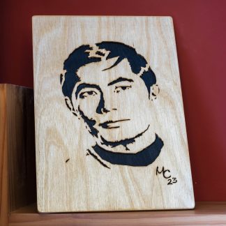 Mr Sulu- handmade, original, wooden artwork A4 size