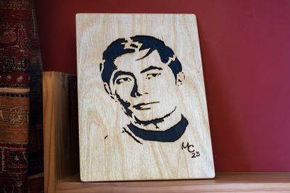 Mr Sulu- handmade, original, wooden artwork A4 size